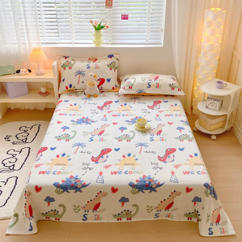 Floral Style Bedsheet Velvet Flat Sheet for Winter Warm Bed Linen Skin-Friendly Bed Sheets Sabanas Para Cama (No Pillowcase)