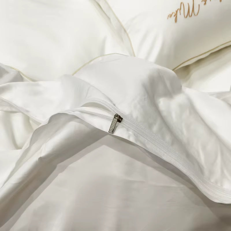 1000 TC Cotton Luxury Bedding Set Pillowcase Embroidery Duvet Cover Sets Bed Linen Sheet Queen King Size Quilt Covers