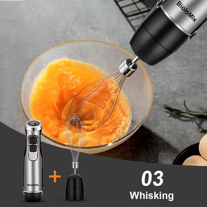 4 in 1 High Power 1200W Immersion Hand Stick Blender Mixer Includes Chopper and Smoothie Cup Stainless Steel Ice Blades