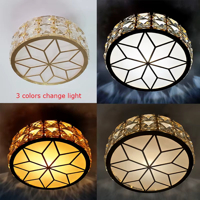 Nordic Ceiling Lamps Lampara Techo Chandelier Led Crystal Lights Luminaria De Teto Para Sala Plafonnier Gold Black White Lampy