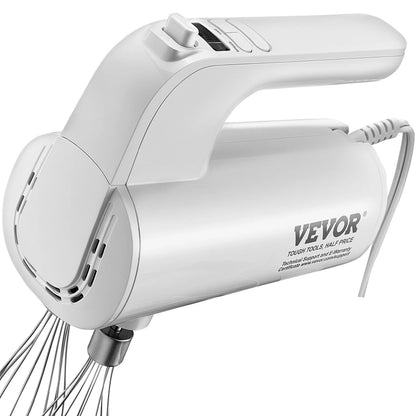 VEVOR Digital Electric Hand Mixer, 5-Speed, 200W Portable Electric Handheld Mixer, with Turbo Boost Beaters Dough Hooks Whisks Storage Bag, Baking Supplies for Whipping Mixing Egg Cookie Cake Cream