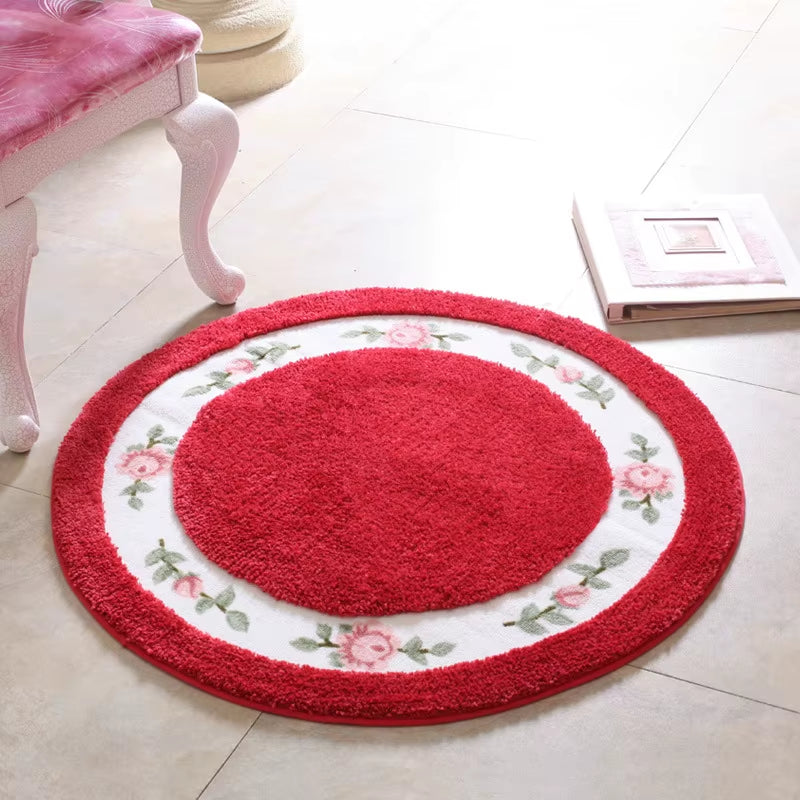 Modern Anti-Slip round Carpet for Living Room, Bedroom Area Rugs, Washable Floor Rug, Soft Bathroom Carpet, Home Textile