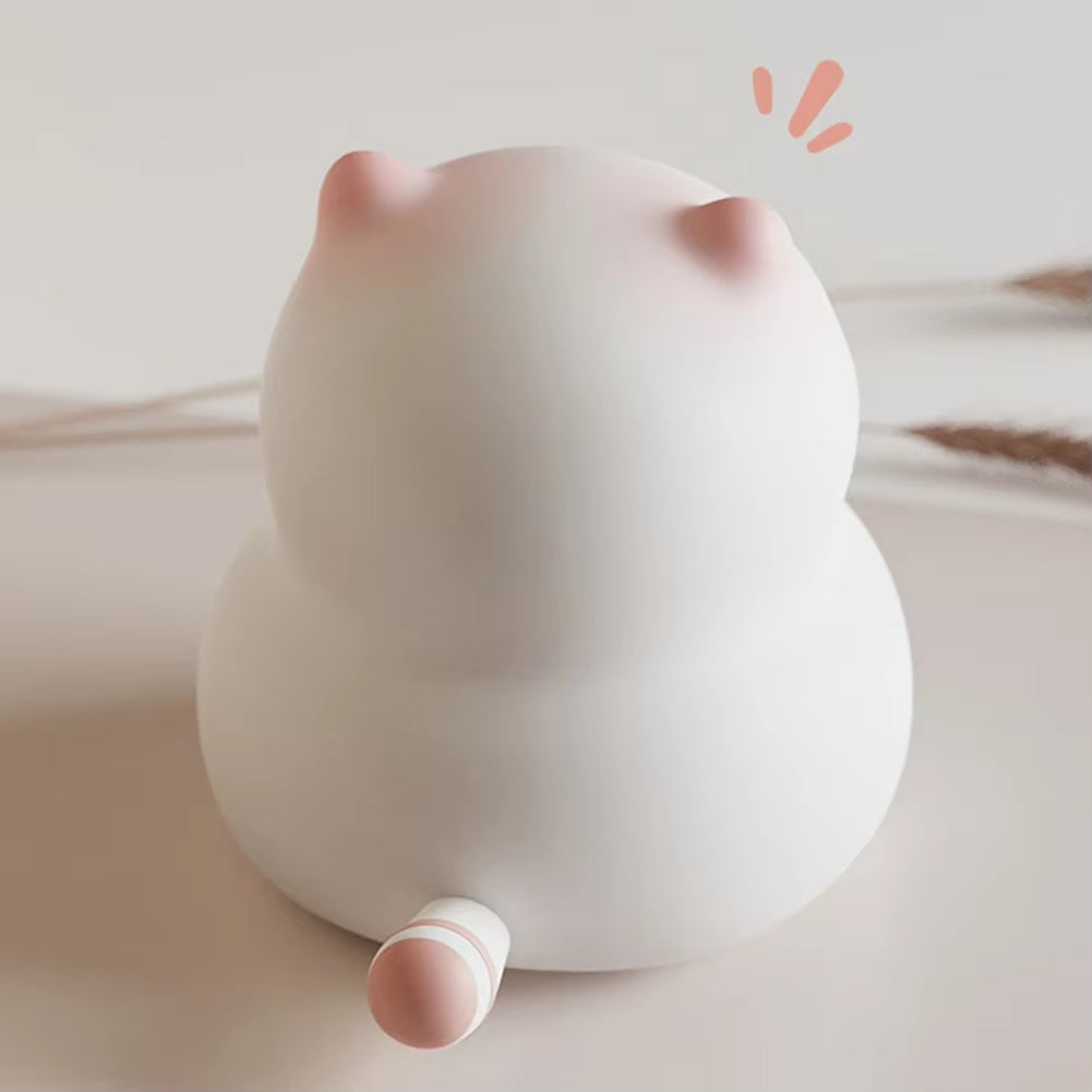 Guardian Kitty Silicone LED Night Lights USB Rechargeable Sleep Night Lamp Timing Bedside Room Decor Kids Baby Nightlight Gift