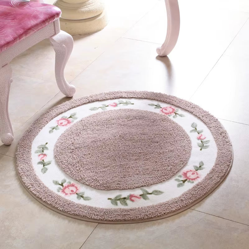 Modern Anti-Slip round Carpet for Living Room, Bedroom Area Rugs, Washable Floor Rug, Soft Bathroom Carpet, Home Textile