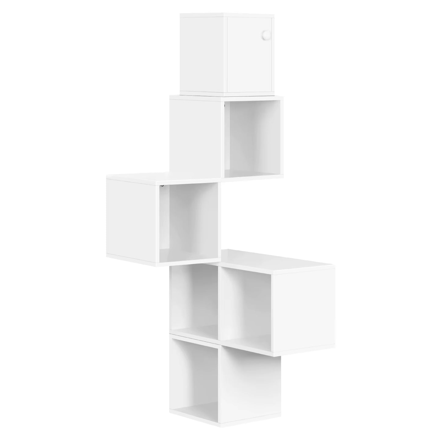 Modern Hanging Corner Shelf White Wall Shelf Floating Bookcase Cube Shelf CD Rack Display for Living Room Decoration