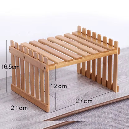 2Tier Flower Pot Plant Display Stand, Natural Bamboo Plant Shelf, Modern Decorative for Plant Stand, Book Plant Pot Storage Rack