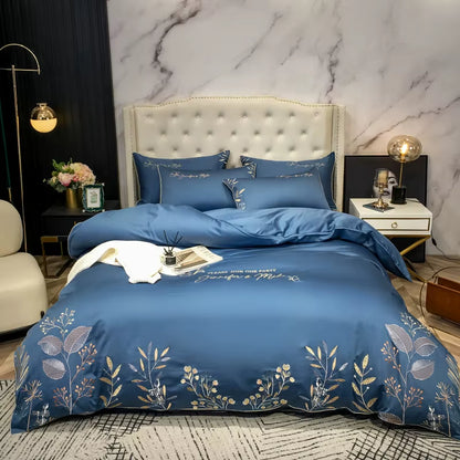 1000 TC Cotton Luxury Bedding Set Pillowcase Embroidery Duvet Cover Sets Bed Linen Sheet Queen King Size Quilt Covers