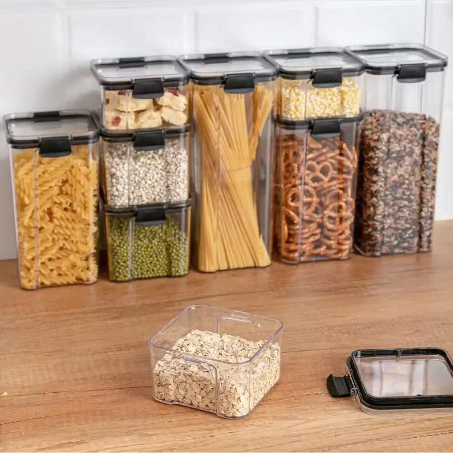 Food Storage Containers Kitchen Storage Organization Kitchen Storage Box Ducts Jars for Kitchen PET Food Container Box Lid