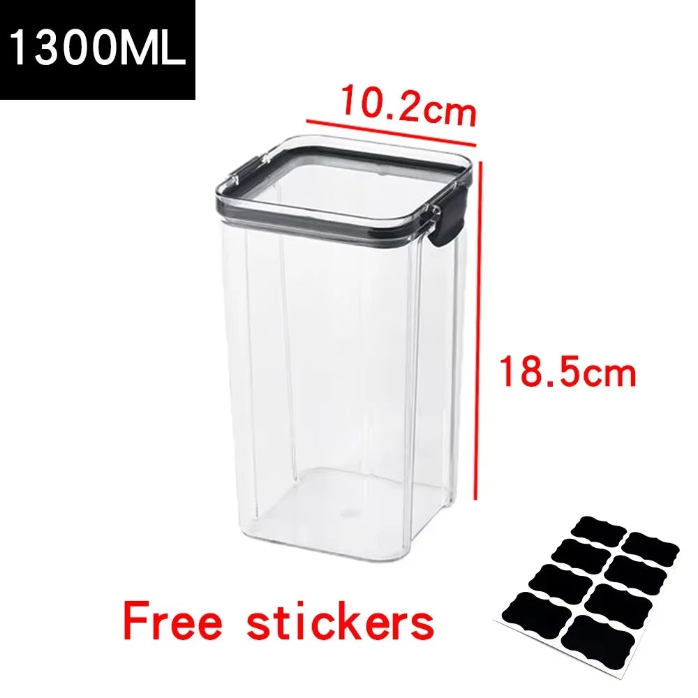 Food Storage Containers Kitchen Storage Organization Kitchen Storage Box Ducts Jars for Kitchen PET Food Container Box Lid