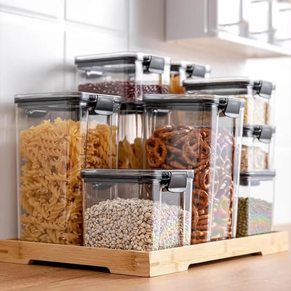 Food Storage Containers Kitchen Storage Organization Kitchen Storage Box Ducts Jars for Kitchen PET Food Container Box Lid