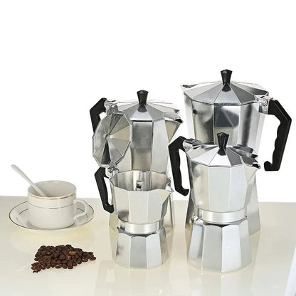 Aluminum Coffee Maker Durable Moka Cafeteira Expresso Percolator Pot Practical Moka Coffee Pot 50/100/150/300/450/600Ml