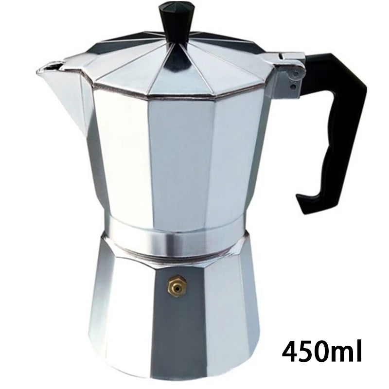 Aluminum Coffee Maker Durable Moka Cafeteira Expresso Percolator Pot Practical Moka Coffee Pot 50/100/150/300/450/600Ml